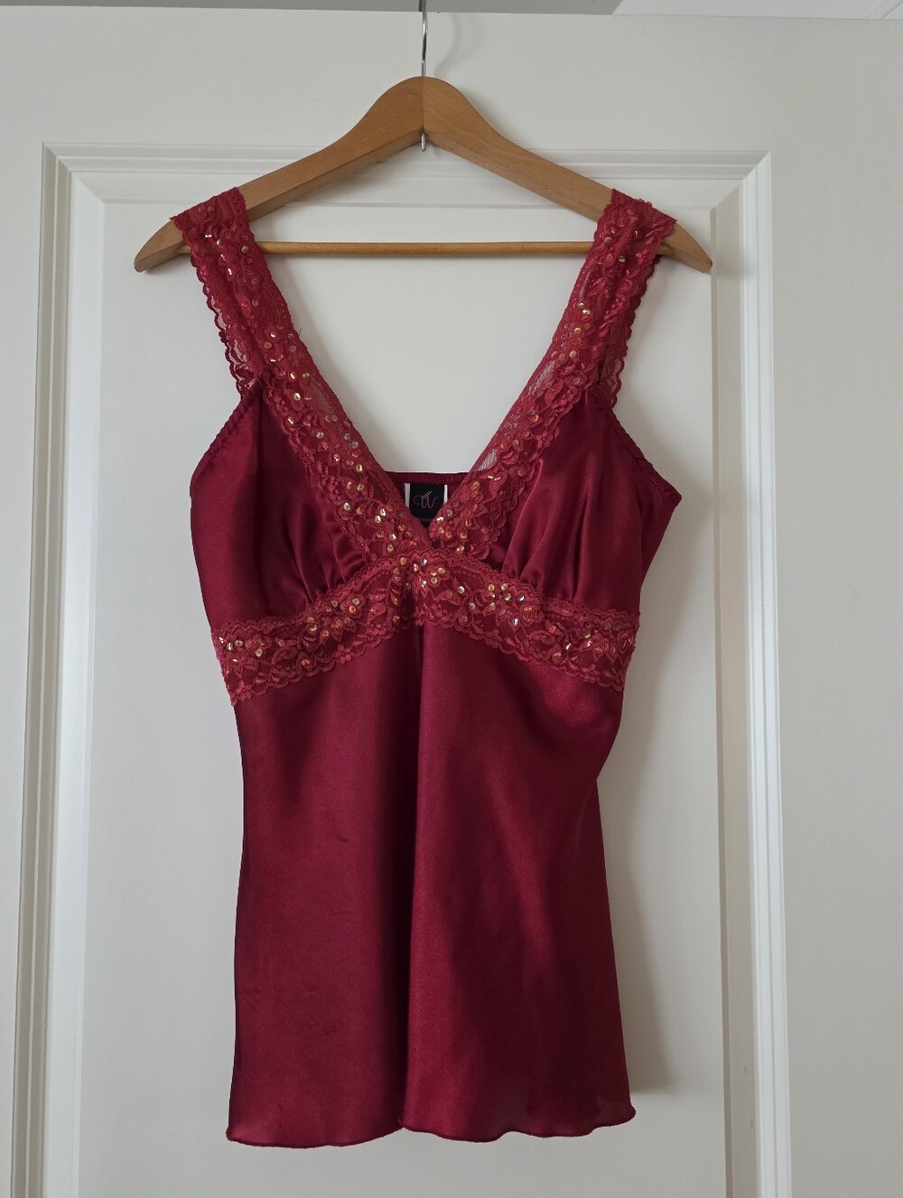 Y2K Satin Lace Babydoll Top Coquette Fairycore Romantic Womens M Wrapper